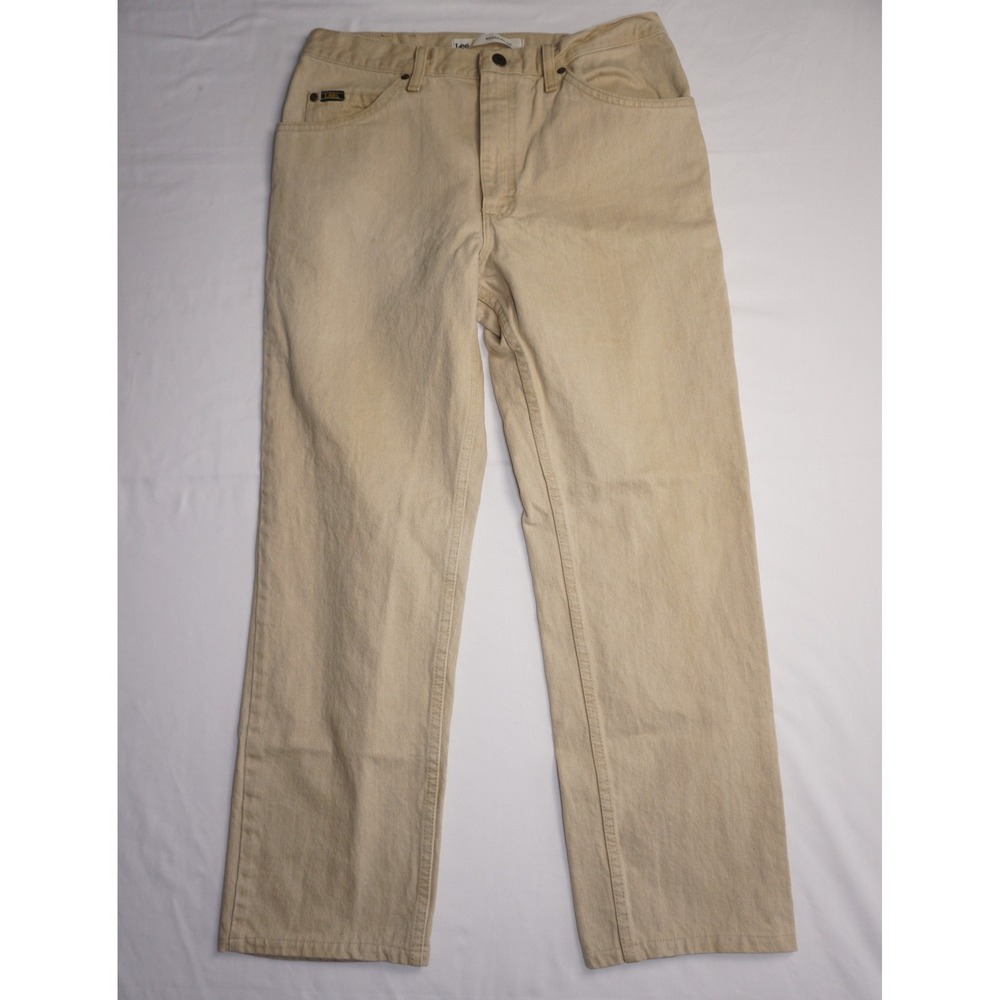 Lee 34 x 34 Regular Fit Tan Cotton Denim Jeans
